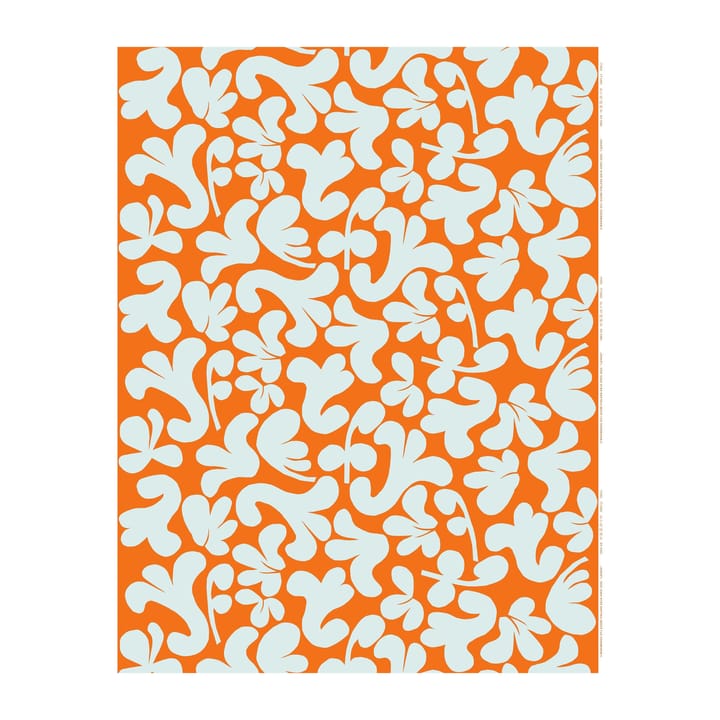 Tissu Leikko, Orange-bleu clair Marimekko