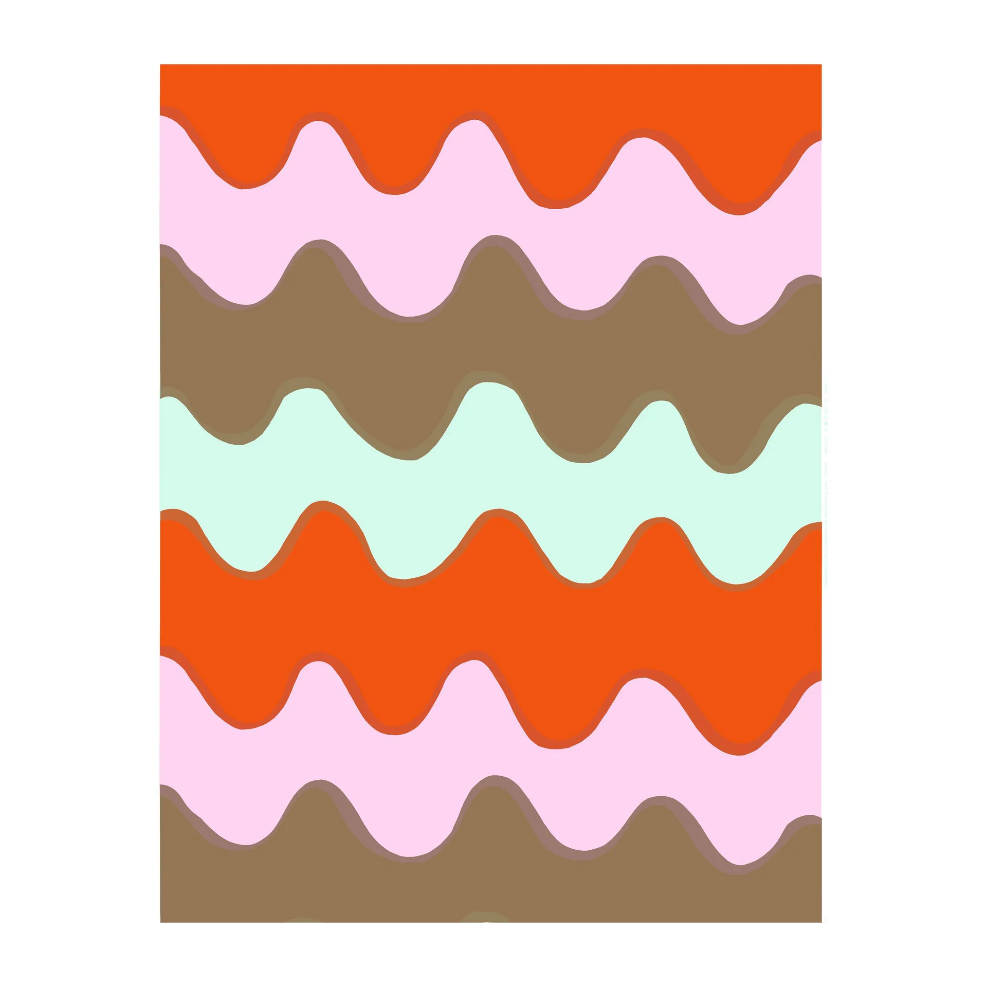 Tissu Lokki, Rouge-marron-vert Marimekko