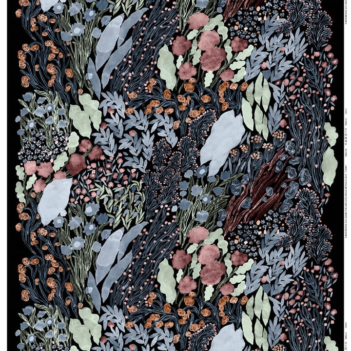 Tissu Louhi - Noir-bleu-rouge - Marimekko