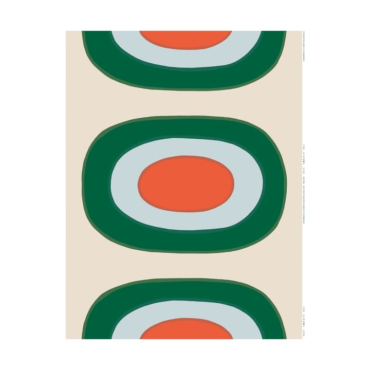Tissu Melooni - Off white-green-l. blue-orange - Marimekko