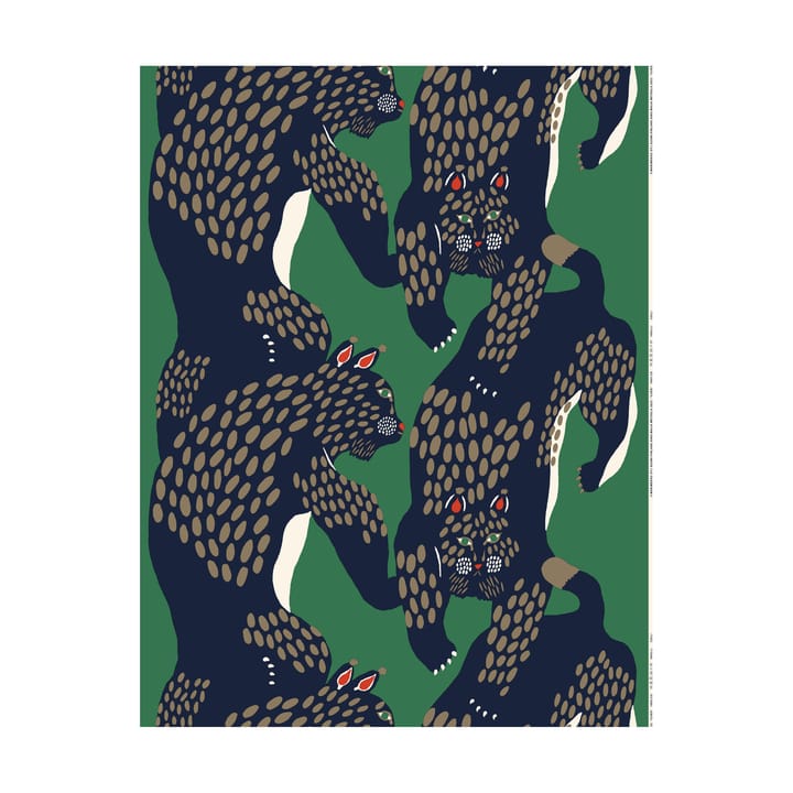 Tissu panama Ilves, Green-blue-light brown Marimekko