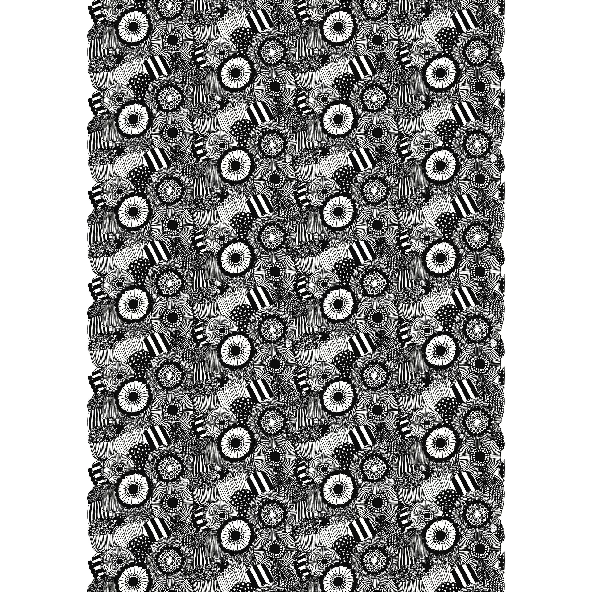 Tissu Pieni Siirtolapuutarha, Blanc-noir Marimekko