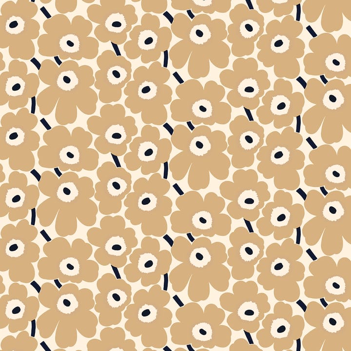 Tissu Pieni Unikko - Blanc nature-beige-bleu foncé - Marimekko
