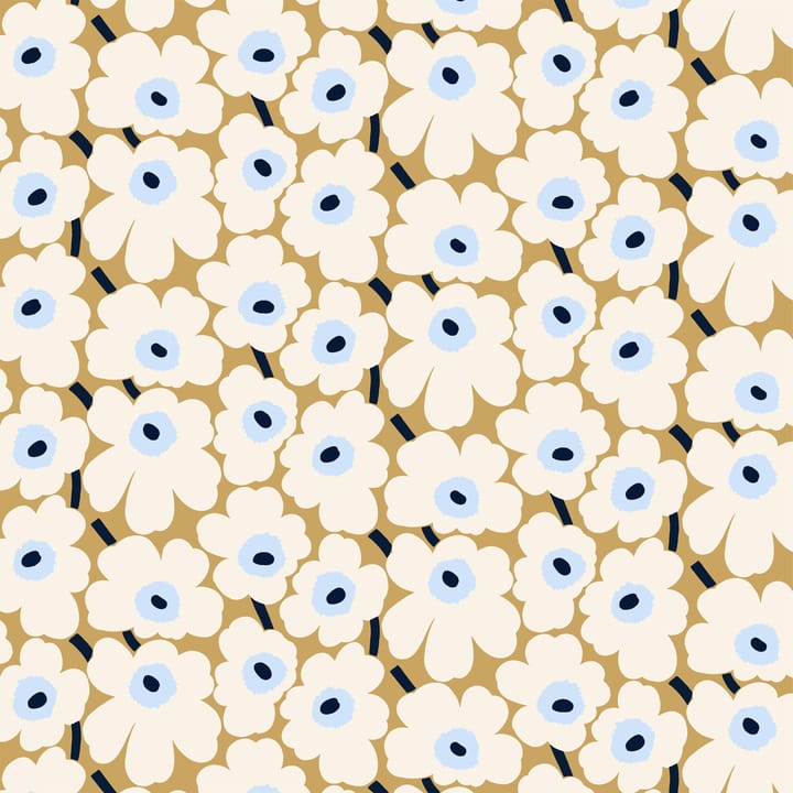 Tissu Pieni Unikko coton - beige-blanc cassé-bleu - Marimekko