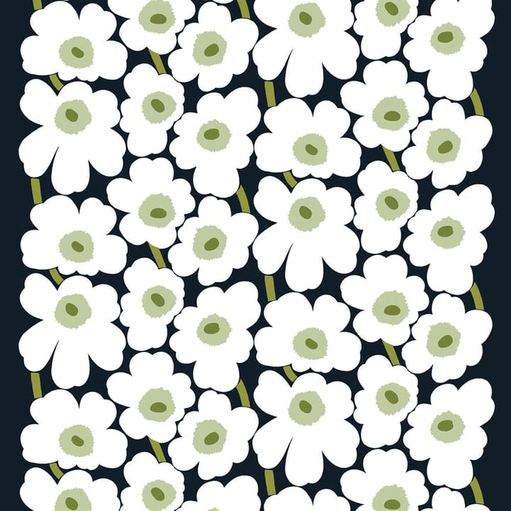 Tissu Pieni Unikko coton - noir-blanc-vert - Marimekko