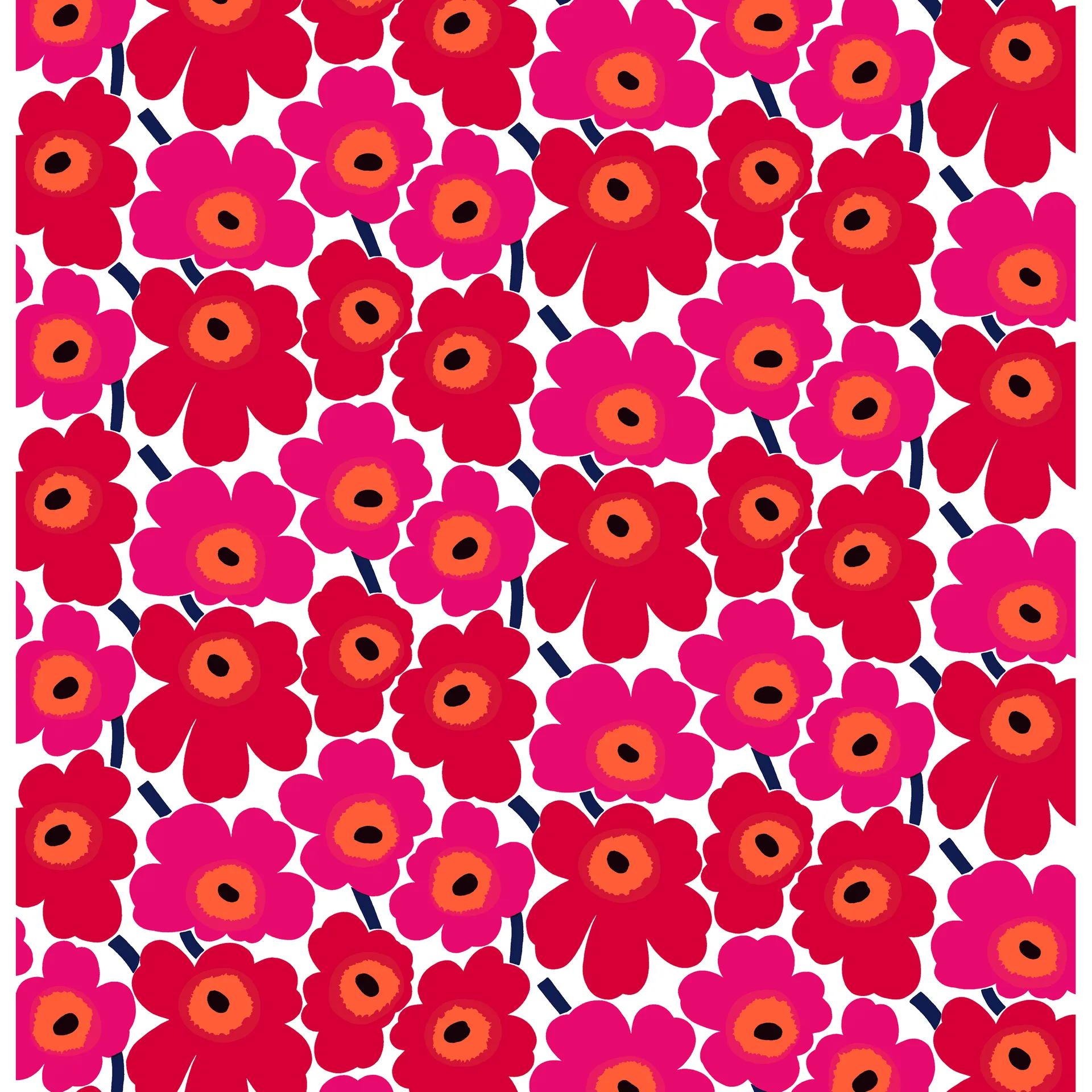 Tissu Pieni Unikko coton, rouge Marimekko