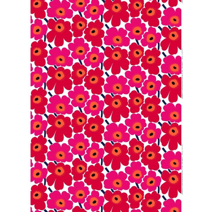 Tissu Pieni Unikko coton, rouge Marimekko