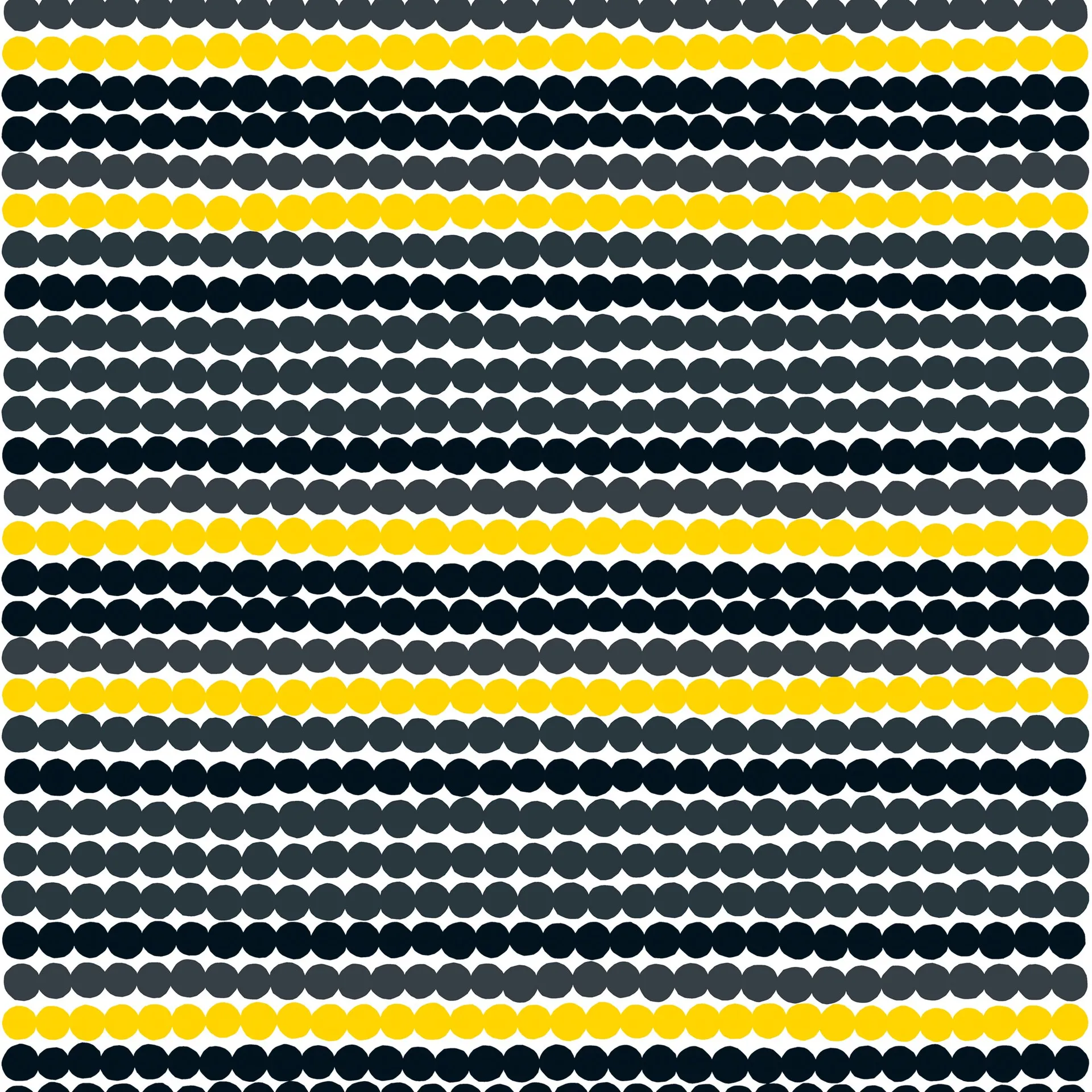 Tissu Räsymatto, jaune-noir Marimekko