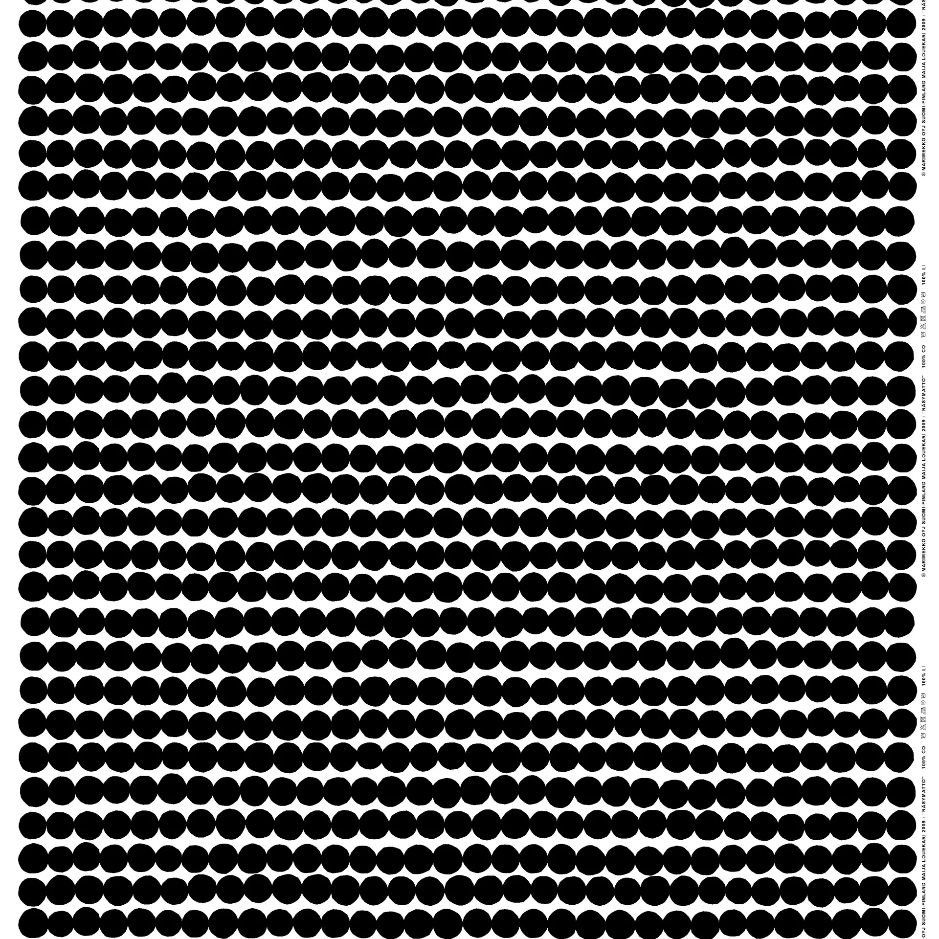 Tissu Räsymatto, noir-blanc Marimekko
