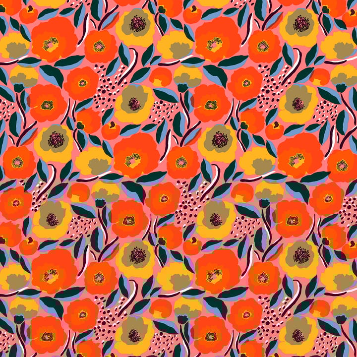 Tissu Rosarium - Rouge-bleu-Jaune - Marimekko