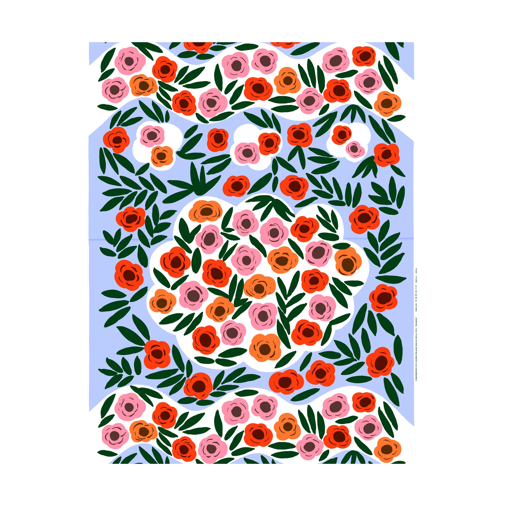 Tissu Ruukku, Bleu, multicolore Marimekko