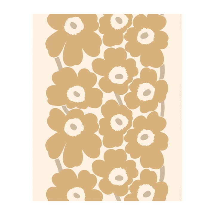 Tissu satiné Unikko - Beige - Marimekko