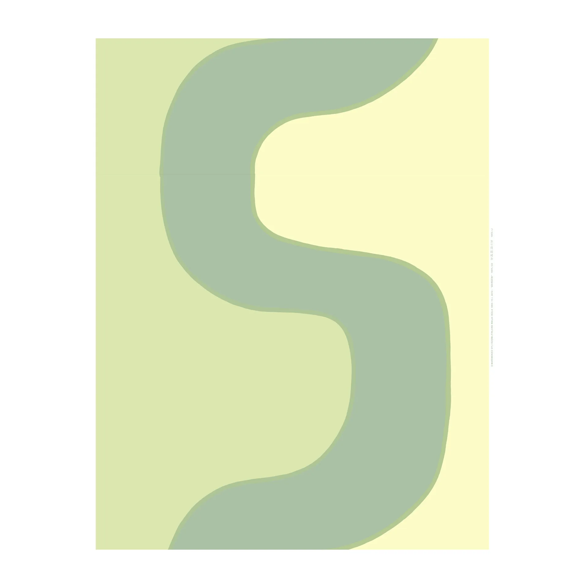 Tissu Seireeni, Vert-jaune Marimekko