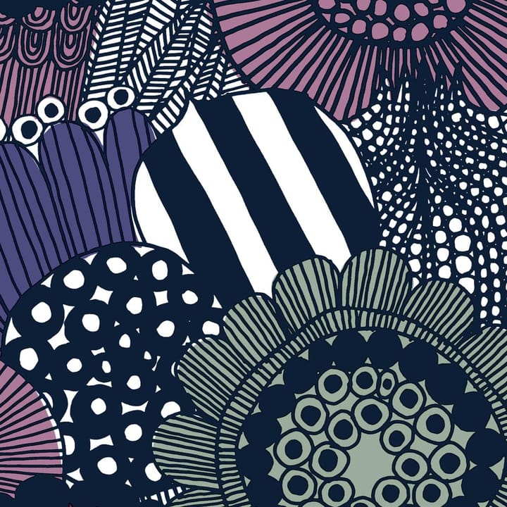 Tissu Siirtolapuutarha, blanc-violet-gris Marimekko