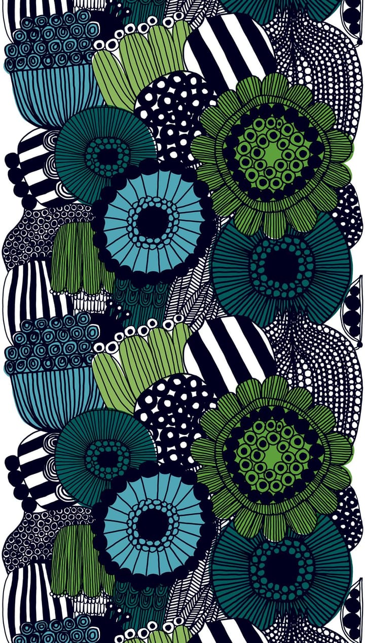 Tissu Siirtolapuutarha, bleu-vert Marimekko