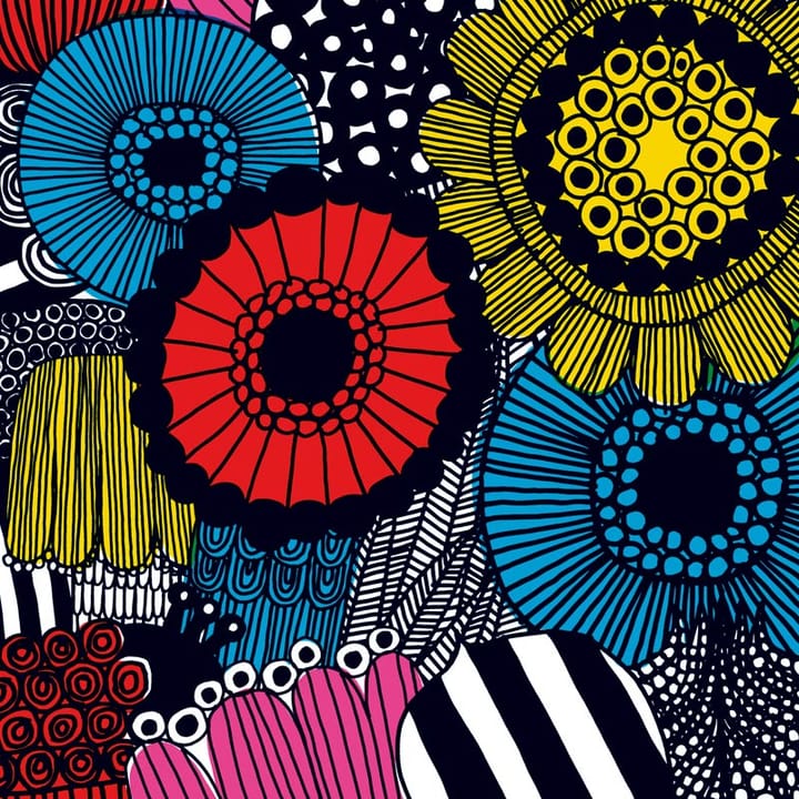 Tissu Siirtolapuutarha, jaune-rose-bleu Marimekko