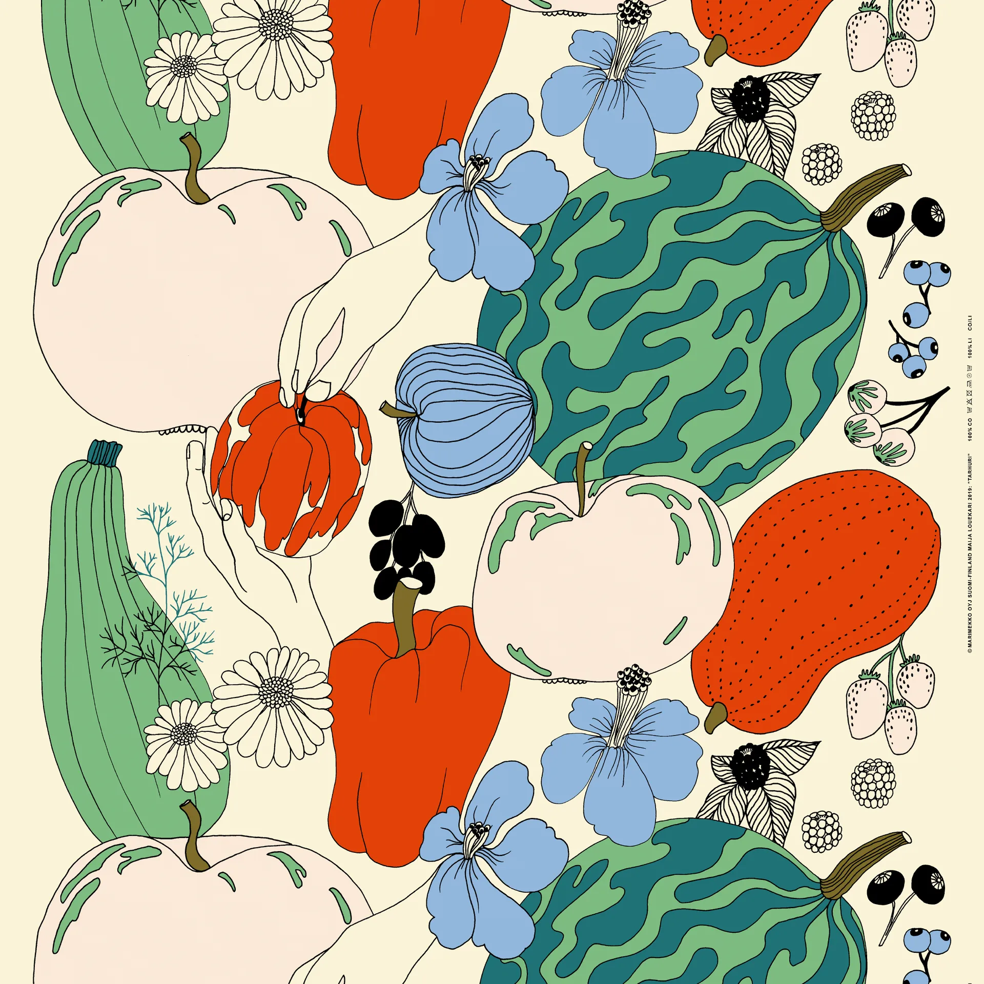 Tissu Tarhuri coton-lin, Multi Marimekko