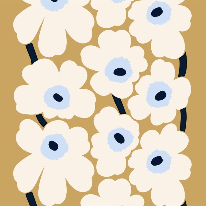 Tissu Unikko - beige-blanc cassé-bleu - Marimekko
