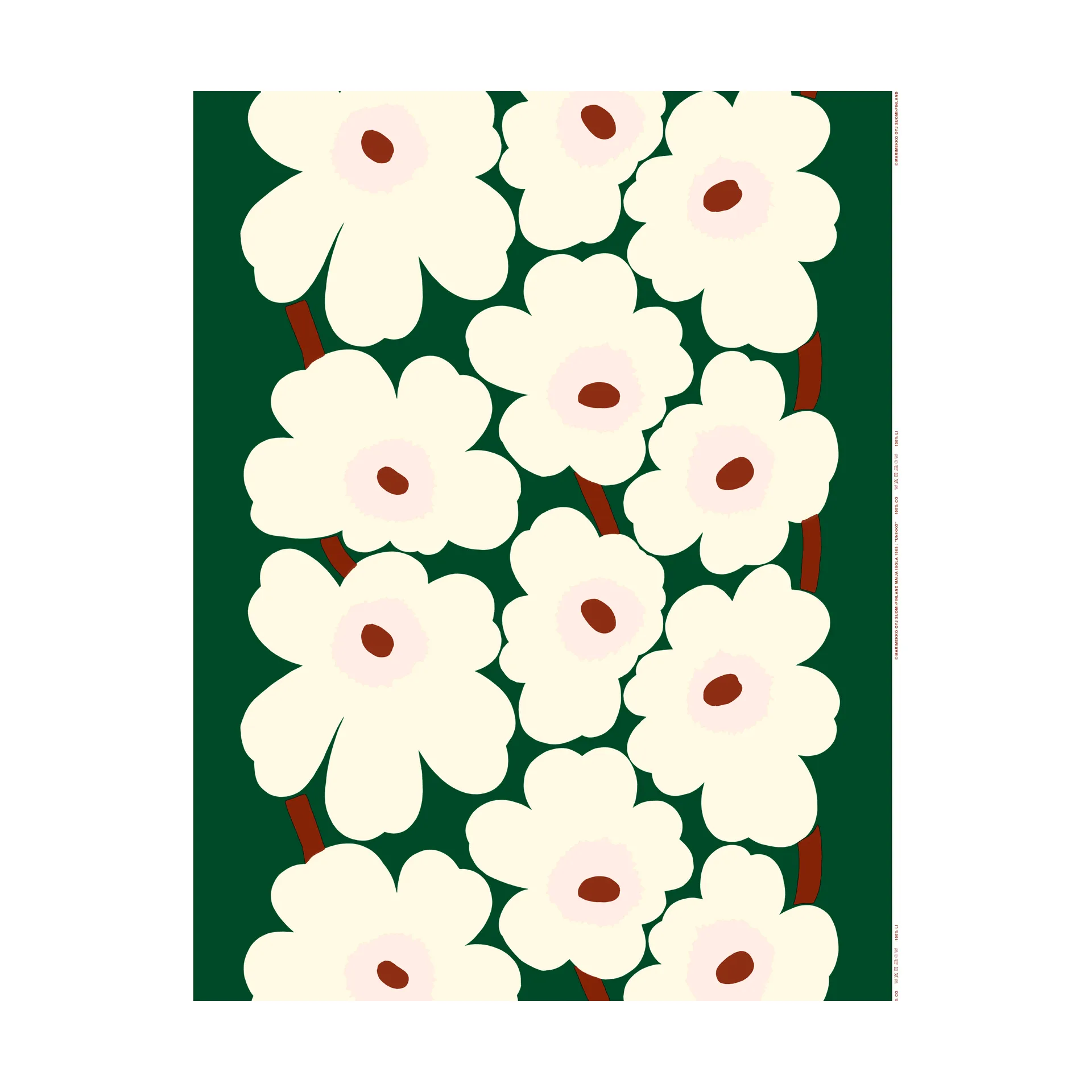 Tissu Unikko en coton épais, Vert Marimekko