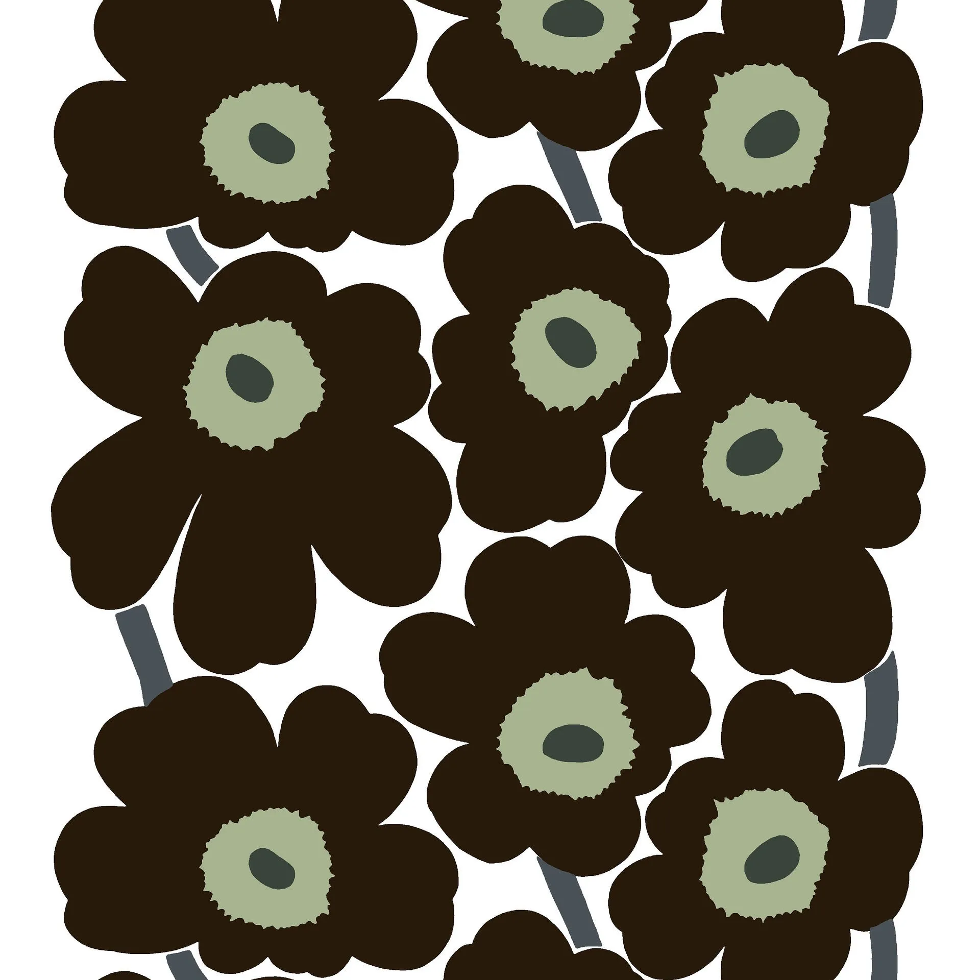 Tissu Unikko, noir Marimekko