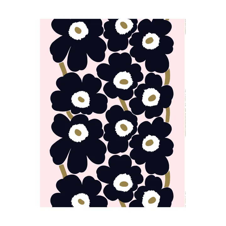 Tissu Unikko - Pink-charcoal-light brown - Marimekko