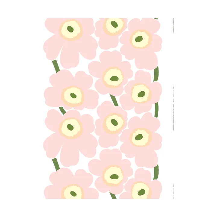 Tissu Unikko - Rose, satin de coton - Marimekko