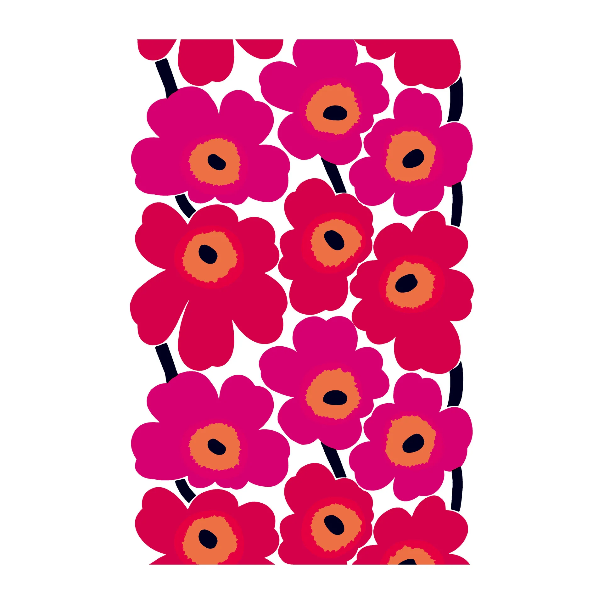 Tissu Unikko, rouge Marimekko