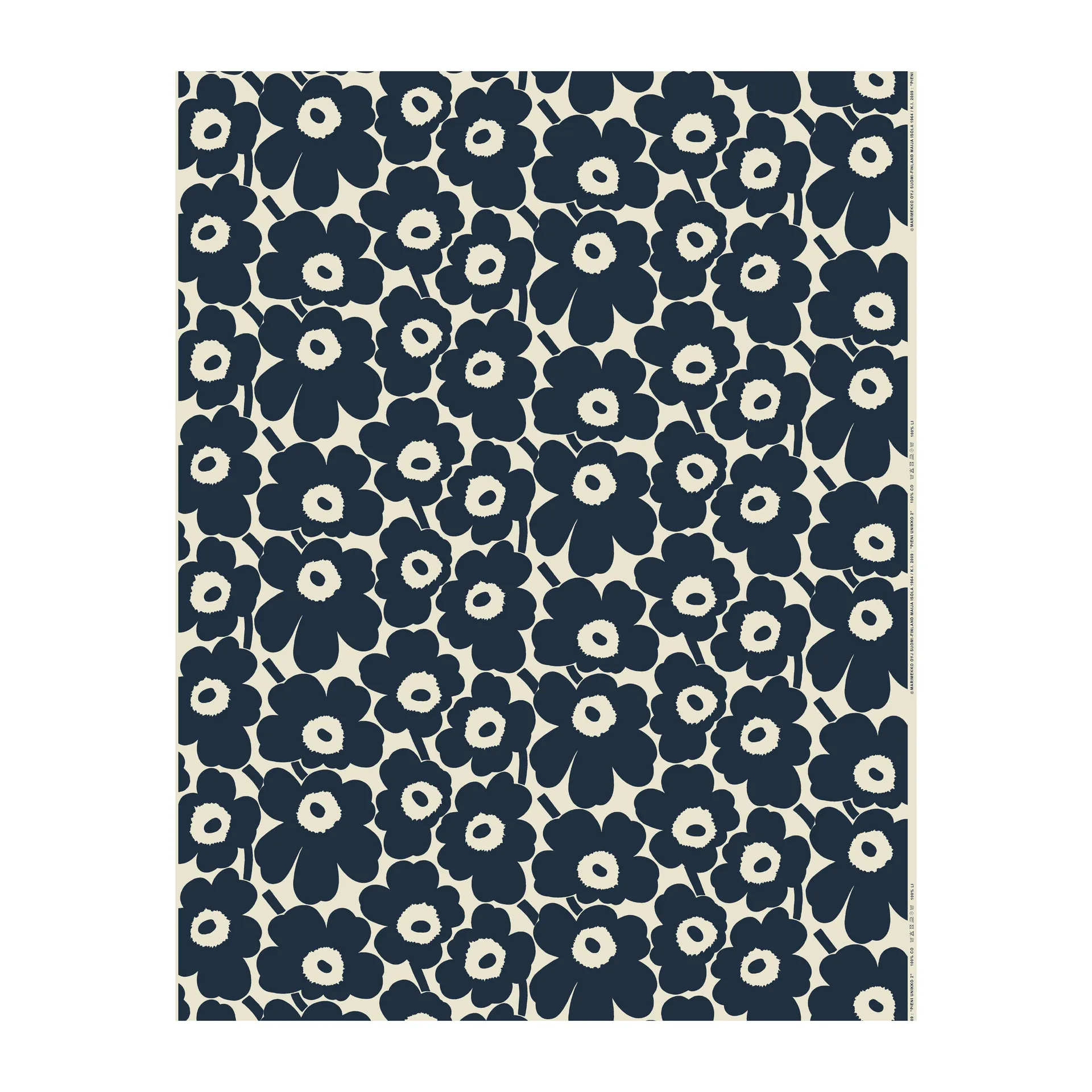 Toile cirée Pieni Unikko, Bleu foncé-coton Marimekko