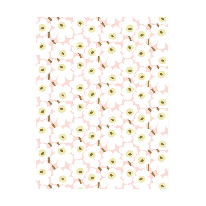 Toile cirée Pieni Unikko - Pink-natural white-sand - Marimekko
