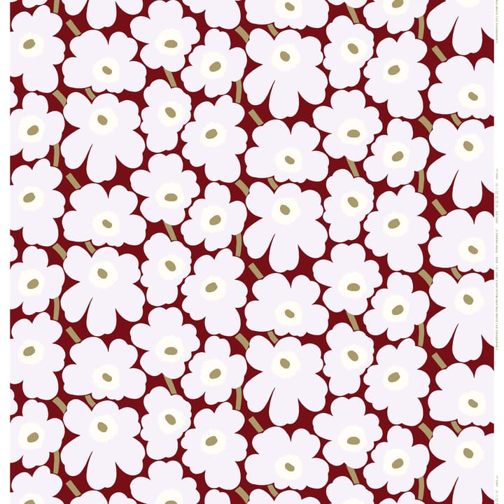 Toile cirée Pieni Unikko - Rouge foncé-gris clair-blanc nature - Marimekko
