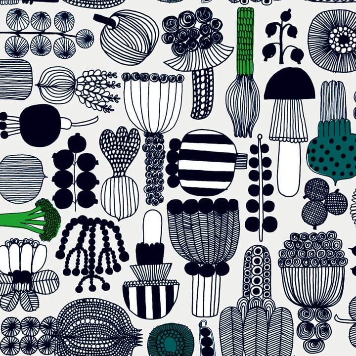 Toile cirée Puutarhurin Parhaat, noir-vert Marimekko