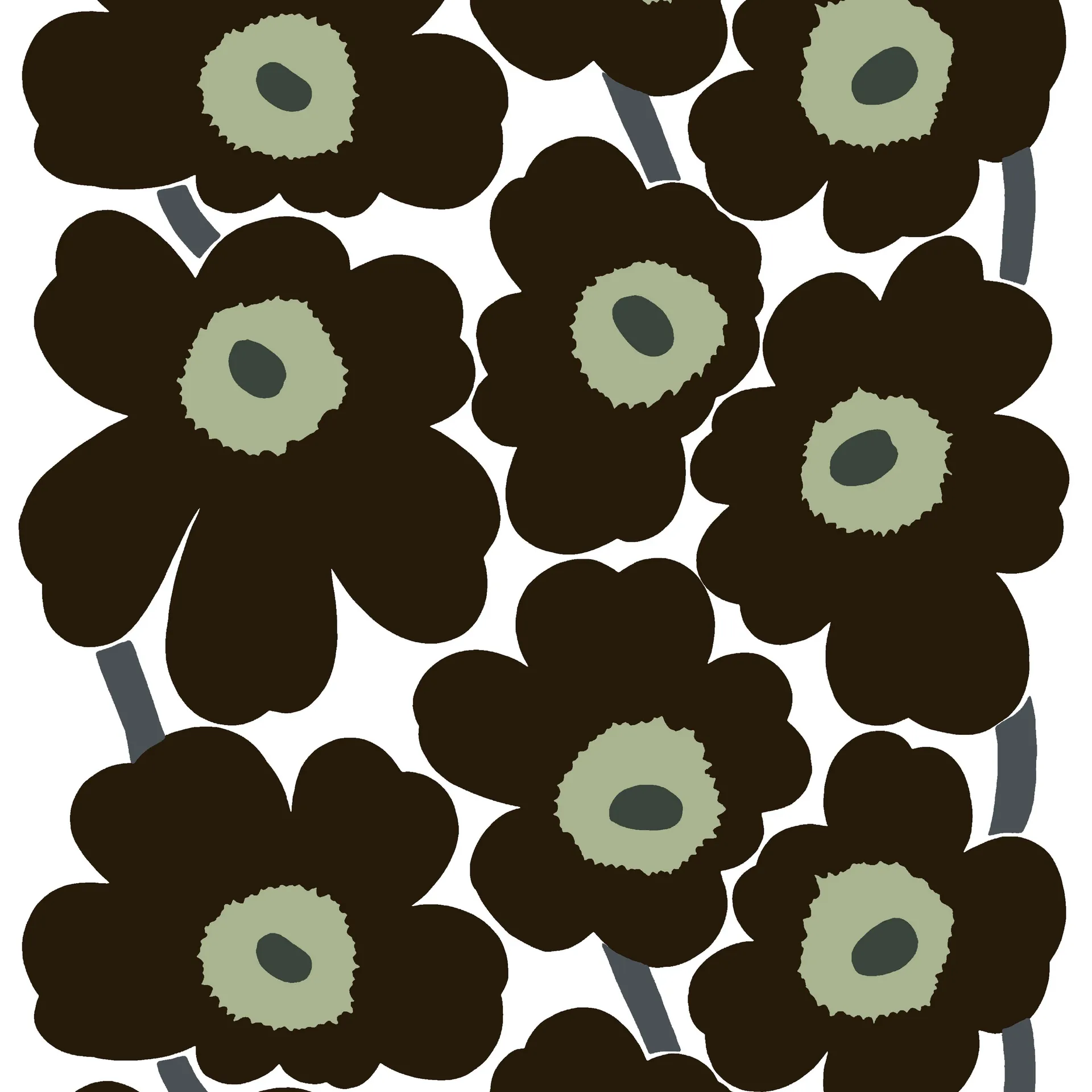 Toile cirée Unikko, noir Marimekko