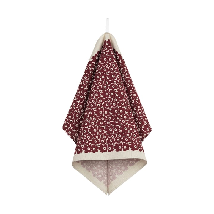 Torchon de cuisine Pikkuinen Unikko 47x70 cm - Linen-bordeaux - Marimekko