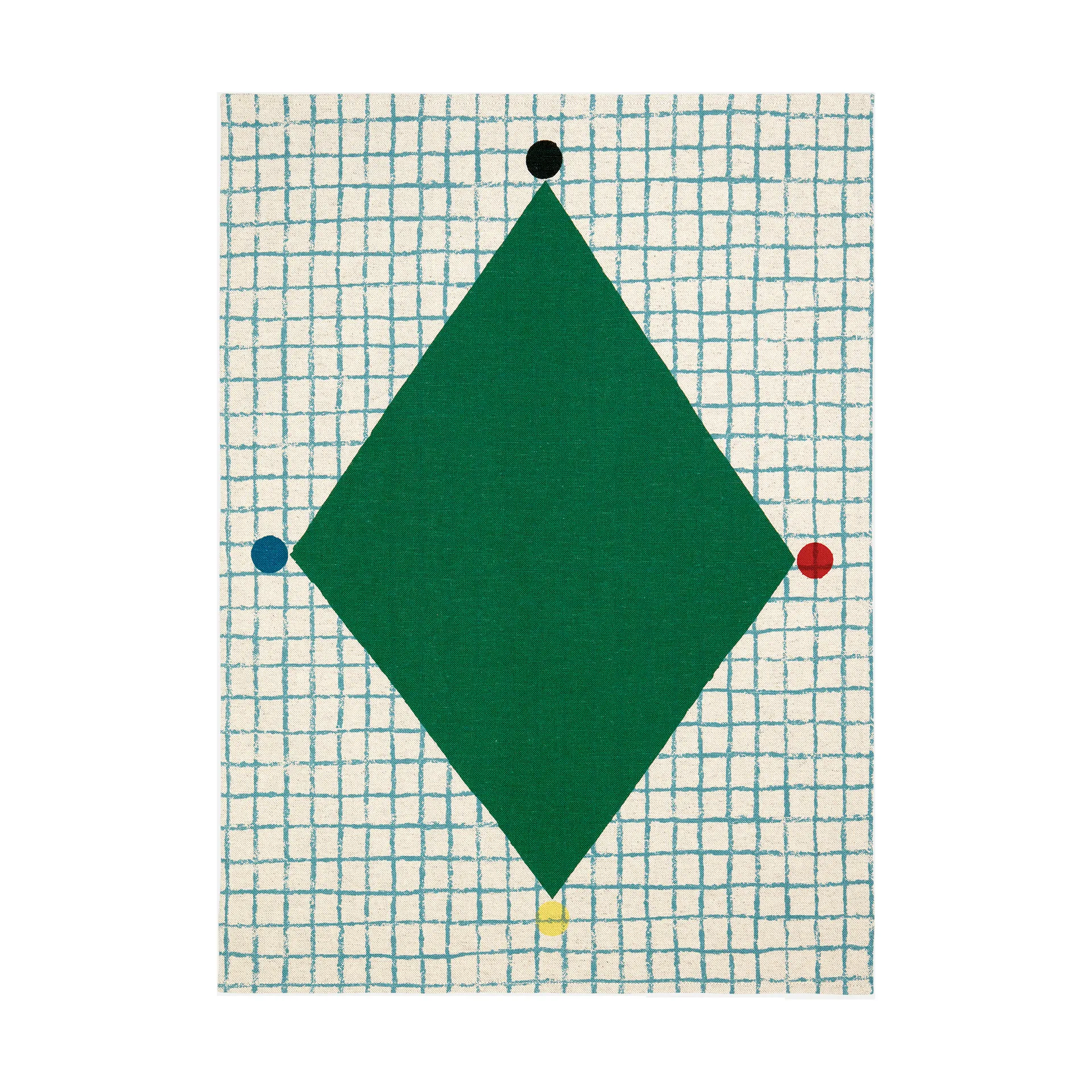 Torchon Kalendi & Losange 43x60 cm 2 Pièces, Cotton-red-green Marimekko