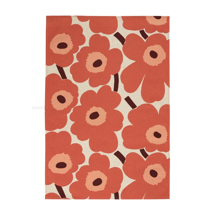 Torchon Pieni Unikko laine-lin 47x70 cm, Beige-orange-marron Marimekko