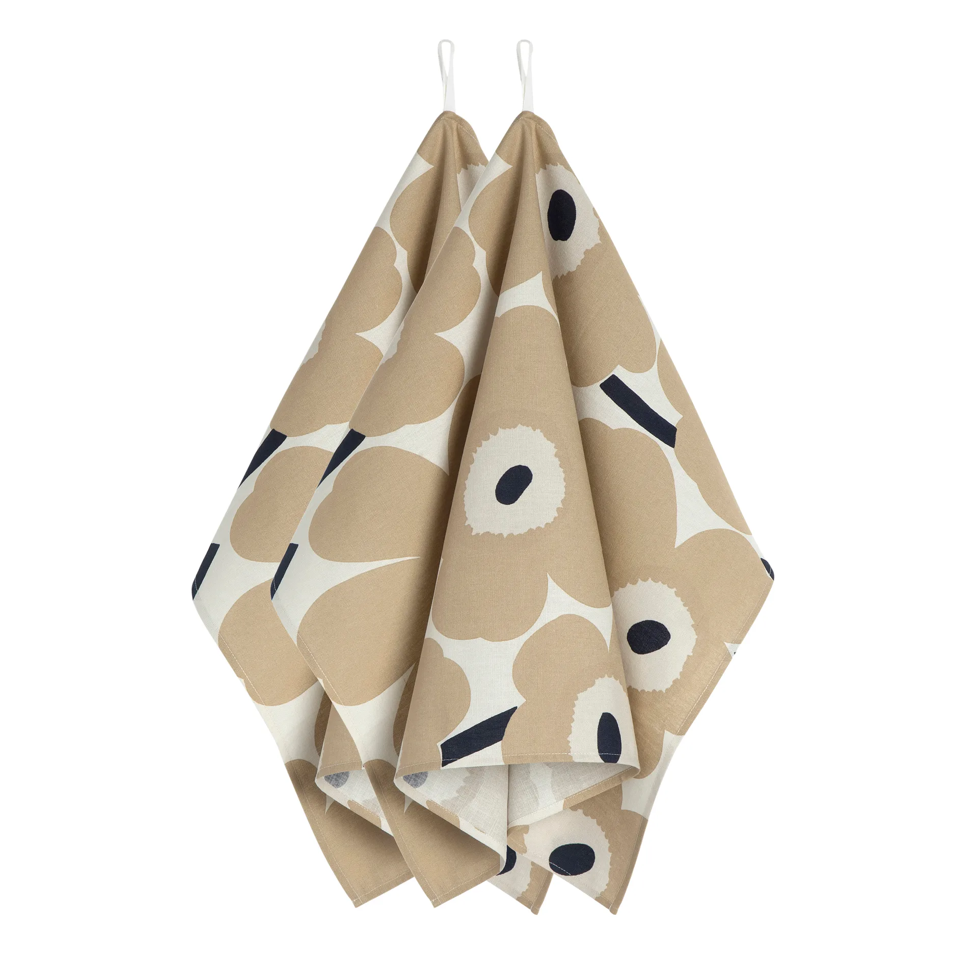 Torchon Pieni Unikko lot de 2, Blanc cassé-beige-bleu Marimekko