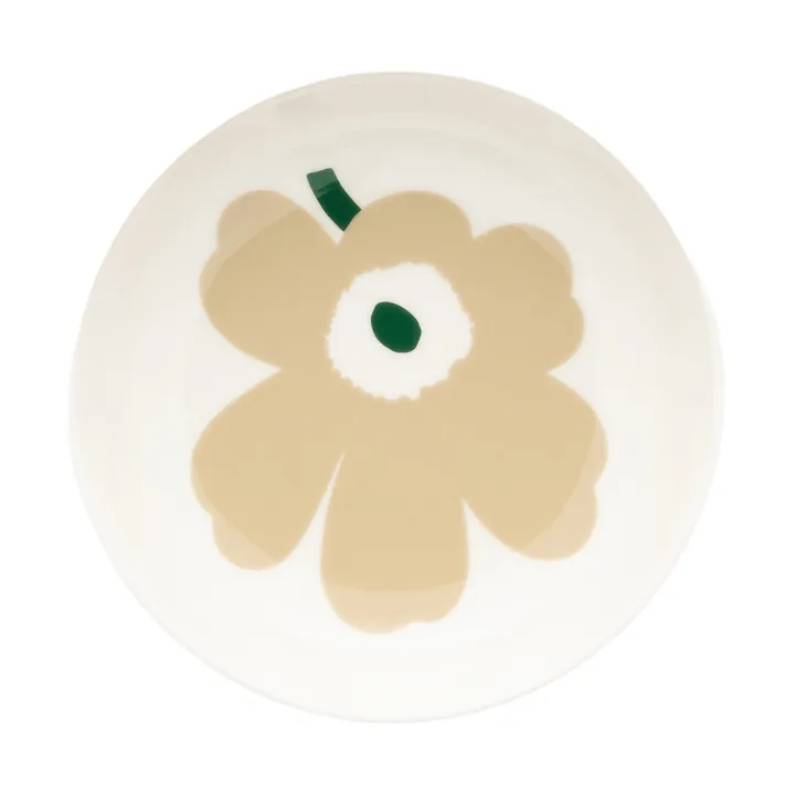 Unikko assiette creuse - Beige-white-light sand-dark green - Marimekko