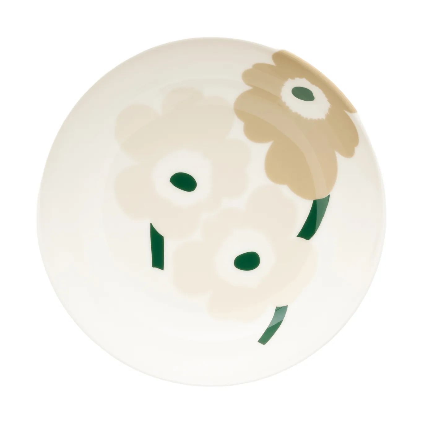 Unikko assiette creuse, Beige-white-light sand-dark green Marimekko