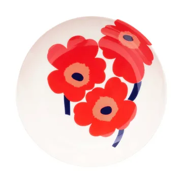 Unikko assiette creuse - White-red-blue - Marimekko