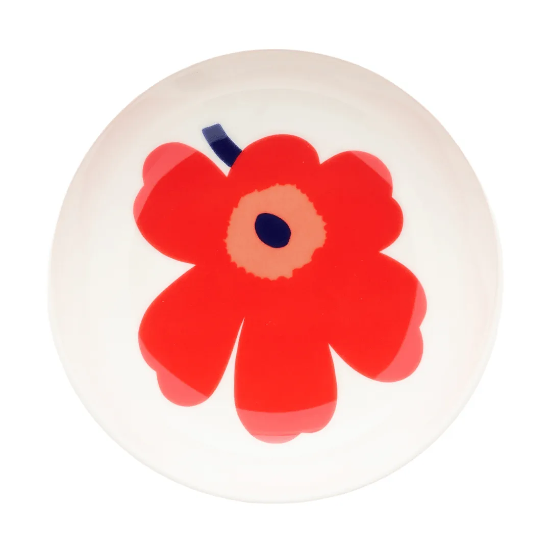 Unikko assiette creuse, White-red-blue Marimekko