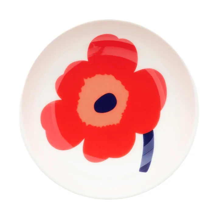 Unikko assiette creuse - White-red-blue - Marimekko