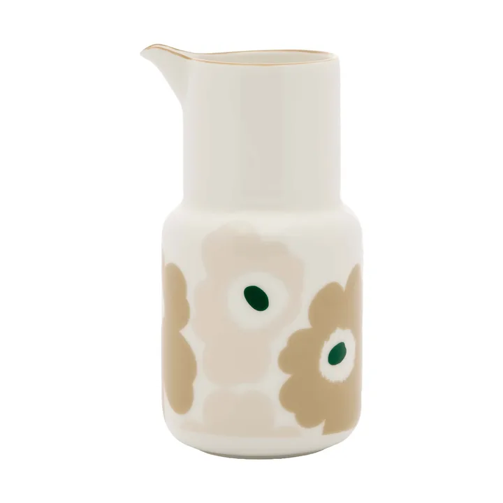 Unikko carafe - White-light sand-beige-dark green, 0,65 L - Marimekko