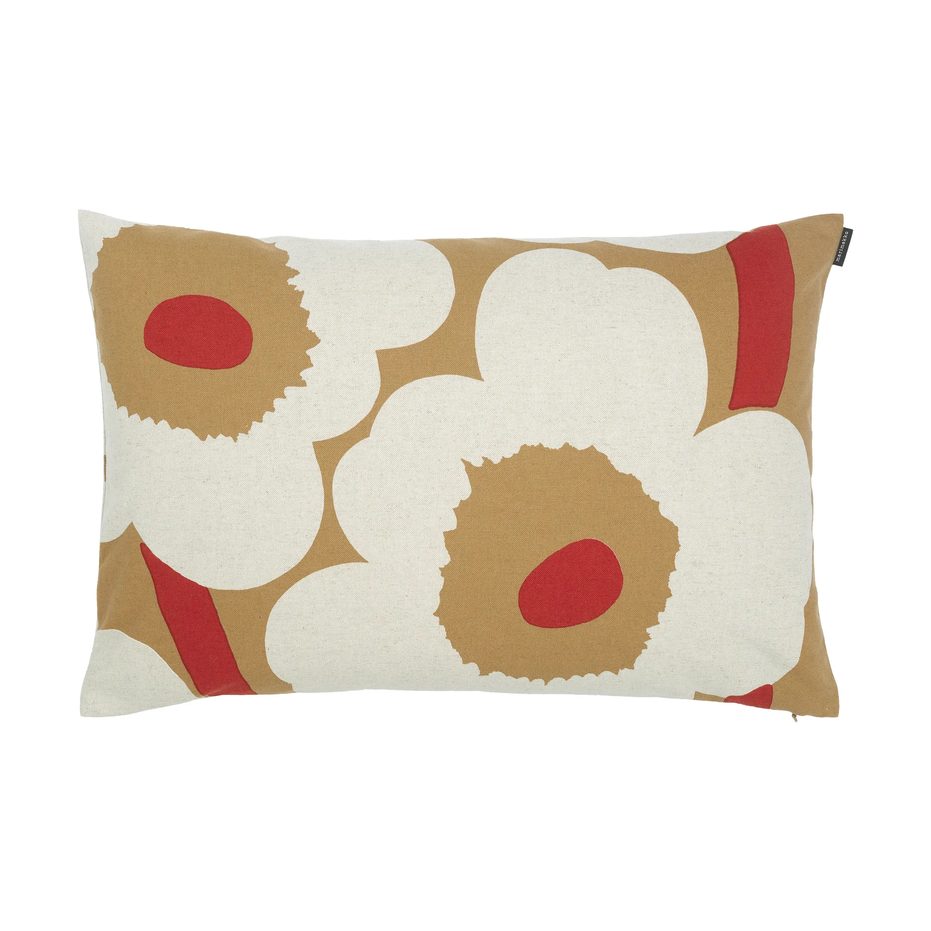 Unikko housse de coussin 40 x 60 cm, Brown-linen-red Marimekko
