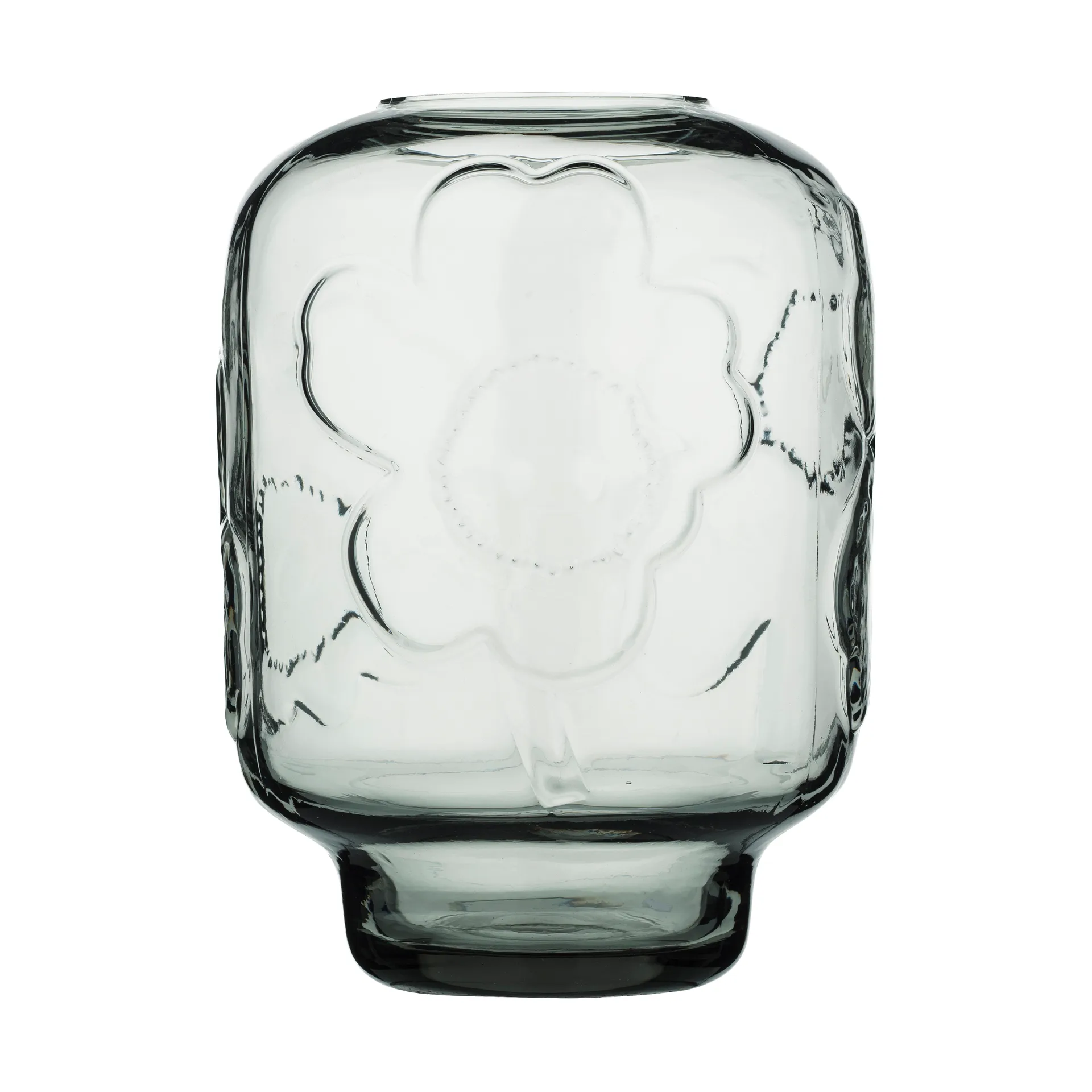 Vase en verre Unikko, Misty grey, 18 cm Marimekko