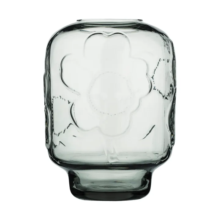 Vase en verre Unikko - Misty grey, 18 cm - Marimekko