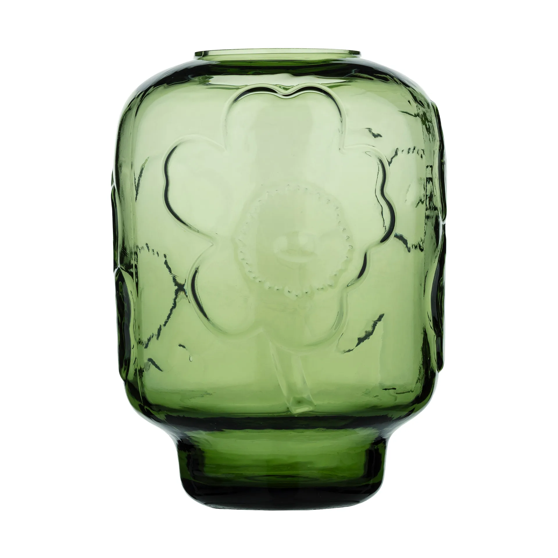 Vase en verre Unikko, Olive, 18 cm Marimekko