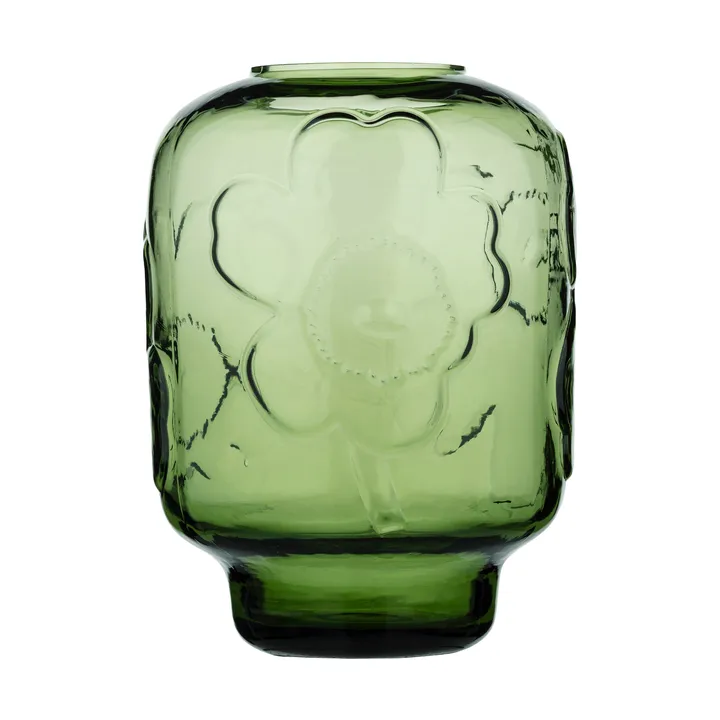 Vase en verre Unikko - Olive, 18 cm - Marimekko