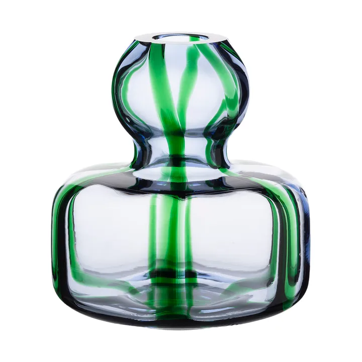 Vase Flower Ø10 cm - Light blue-green-filigree - Marimekko