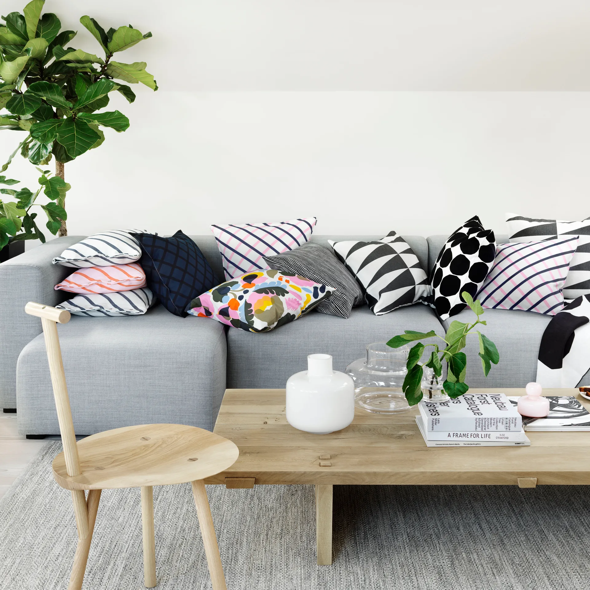 Vase Ming, blanc Marimekko