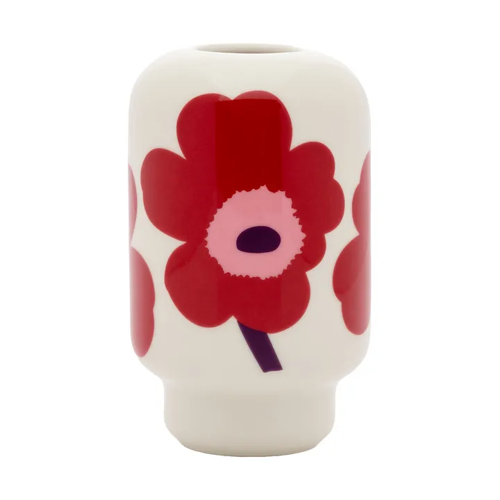 Vase Unikko 14 cm - White-cranberry-rose-prune - Marimekko
